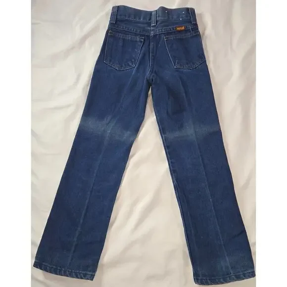 Vintage Boy's Size 7 Three Outfit Pant Jean Flannel Sweatshirt Rustler Healthtex - Picture 3 of 16